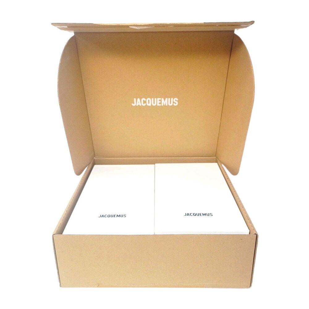 JACQUEMUS Women’s White Solid Clutch with Logo Accents in Original Box